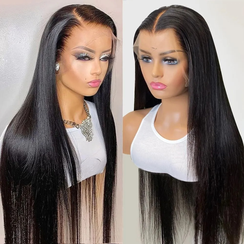 Glueless Wig Human Hair Pre Cut Lace Closure Human Hair Wigs Brazilian Ready To Wear Straight Lace Wig Human Hair 200% Synthetic