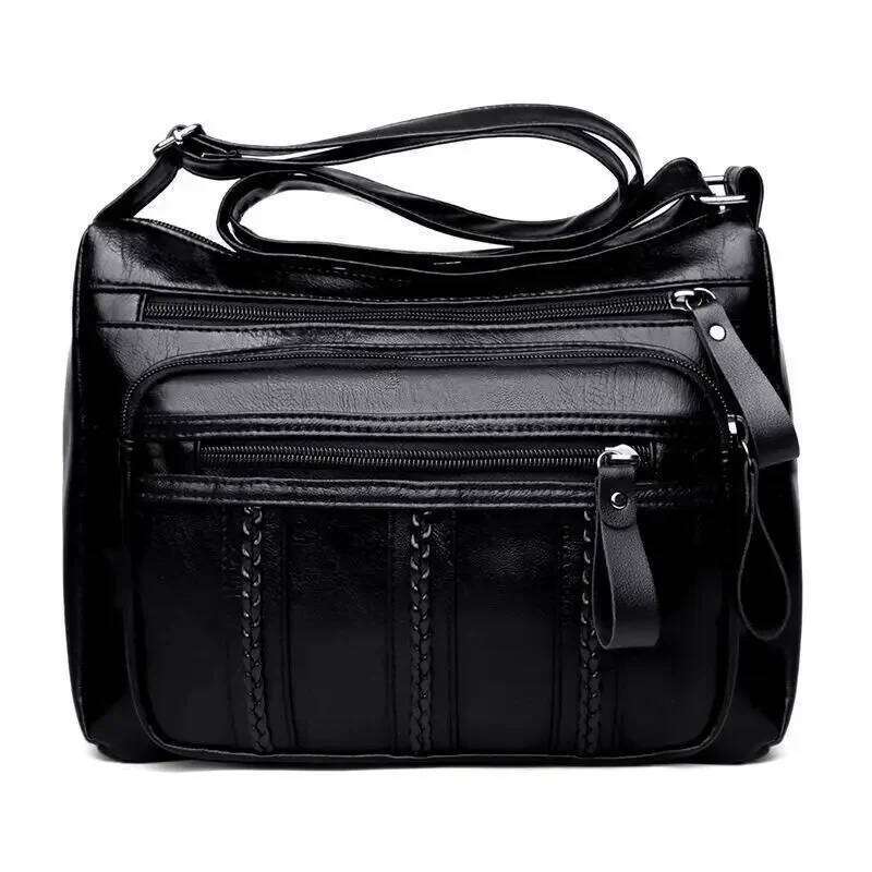 NEW hot Women's PU Multilayered Soft Leather Ladies Fashion Simple Shoulder Mom's Bags Crossbody Bag