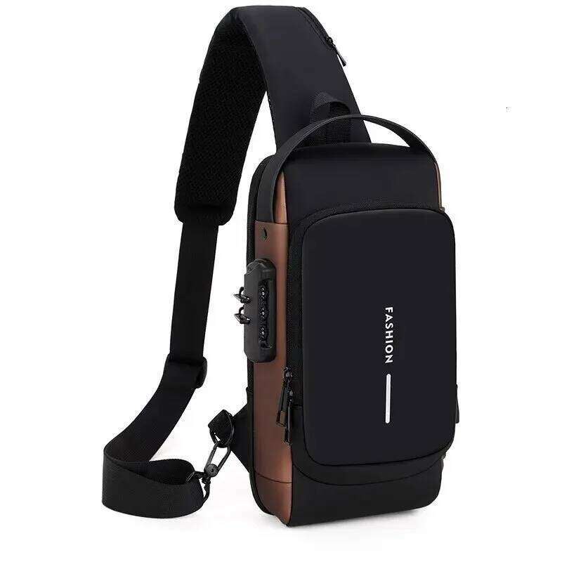 Men's Shoulder Bag Multifunction Anti Theft USB Messenger Man Crossbody Cross Body Travel Sling Chest Bags Pack