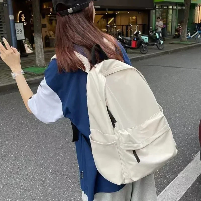 Black Grey White Red Versatile Backpack High Quality Large Capacity Waterproof Travel Bag Washable Nylon Computer Unisex 250604z