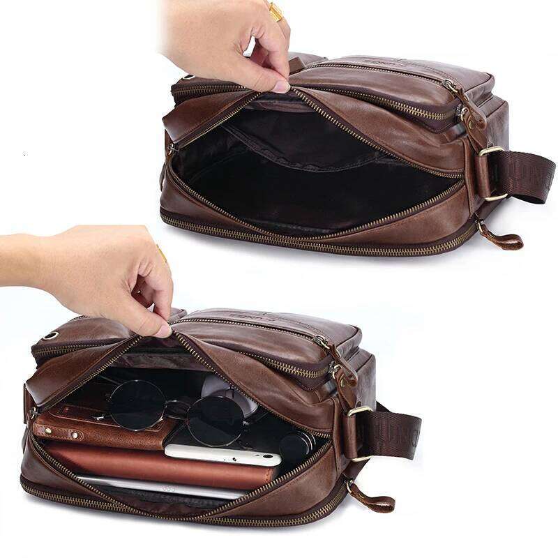 Designer Bag Luxury Bag New 2025 Genuine Shoulder Casual Leather Men's Pad Messenger Male Business Crossbody Bag Hot Handbag For Men