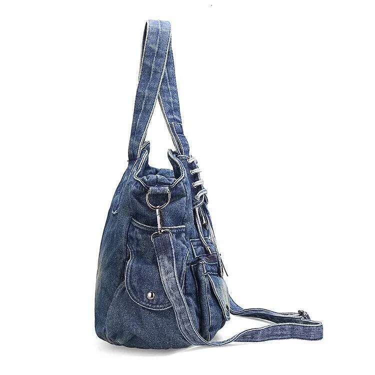 Large Capacity Handbag Casual Hobo Denim Women NEW hot Shoulder Jeans Multiple Pockets Tote Bag