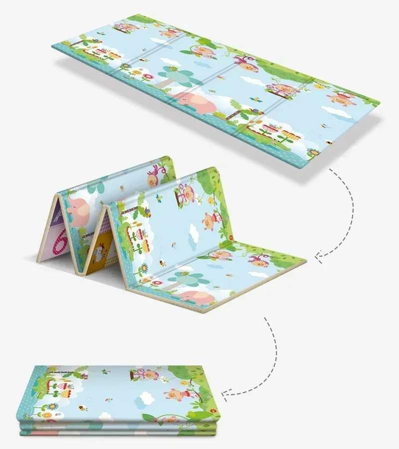 Baby Play Mat 180x200cm Double-Sided Printed Kids Rug Educational Toys for Children Crawling Carpet Game Activity Gym Foam Floor y250609W248