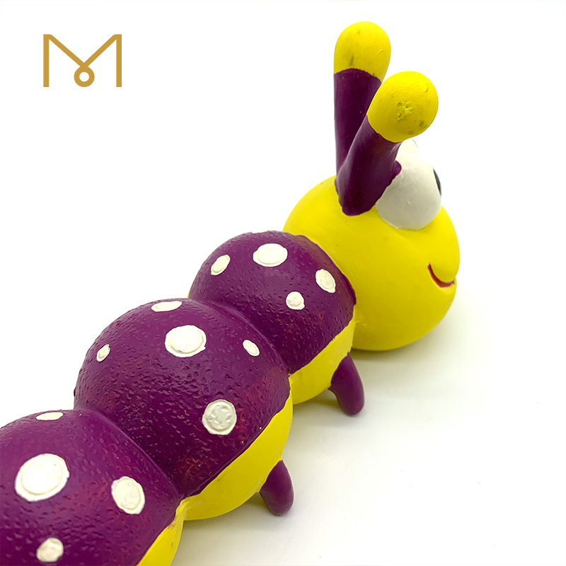 Latex Caterpillar Dog Chew Toys Eco Friendly Cute Squeaky Natural Soft Rubber Pet Toy 2pcs/Pack