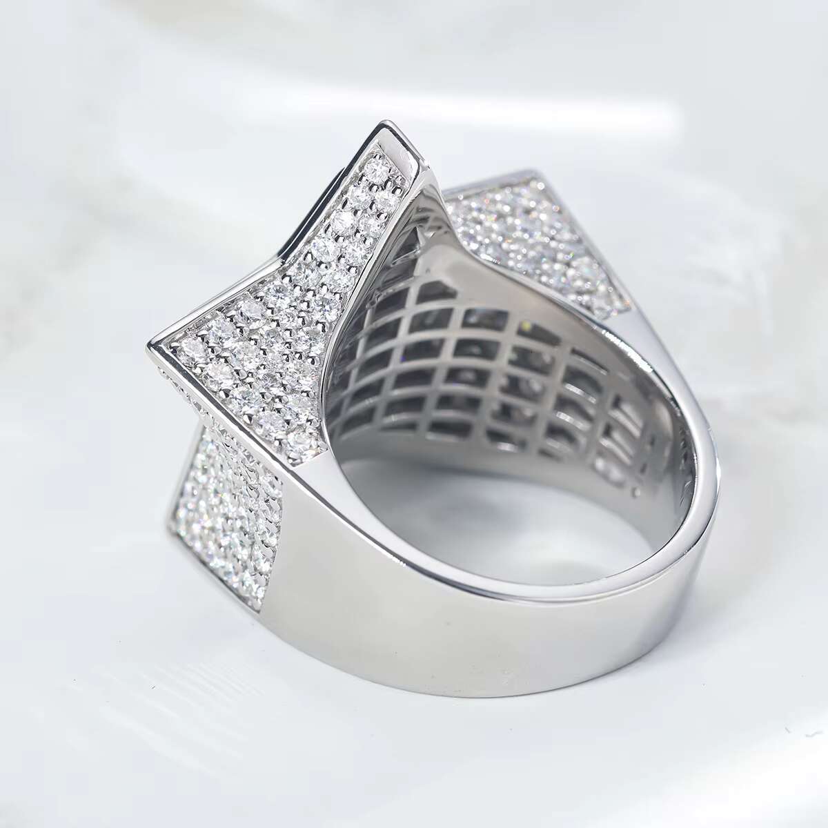 Hip Pop 5 Point Star VVS Moissanite Diamond Ring Hot Sale Iced Out Fashion Style Mens Ring Silver 925 Plated 18K Gold