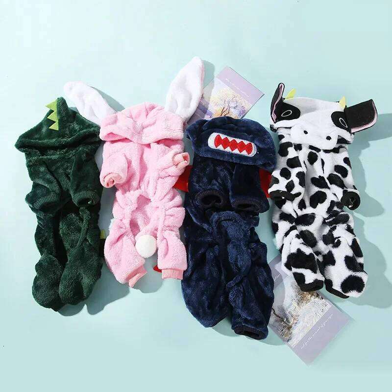 Fleece Cosplay Hoodies Winter Warm Dog Coat et For Small Dogs Jumpsuits Chihuahua Yorkie Clothes Pet Apparel