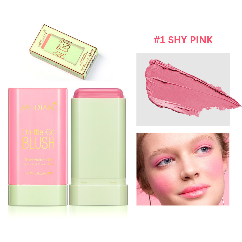 Waterproof 3-in-1 Blush Stick Functional Easy Color Rouge Blusher Cream High Color Rendering Blush Matte Contour Makeup 250121