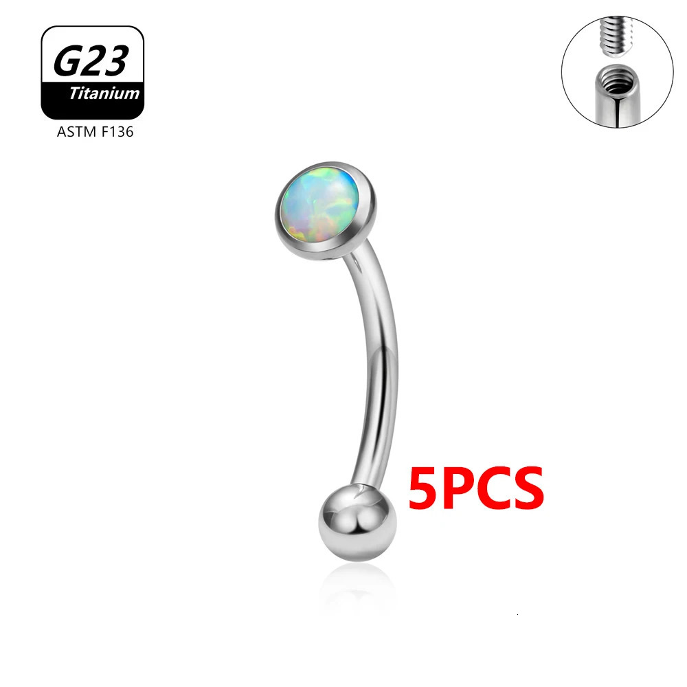 G23 ASTM 36 Piercing Eyebrow 16G CZCartilage Helix Daith Rook Earring Curved Barbell Labret Lip Body Jewelry 250606