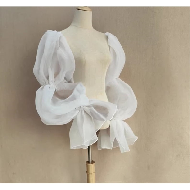 Puffy Organza Wedding Gloves Bride Sleeves Formal Party Bride Gloves Women Bridal Sleeve Women Accessory Custom made 250530