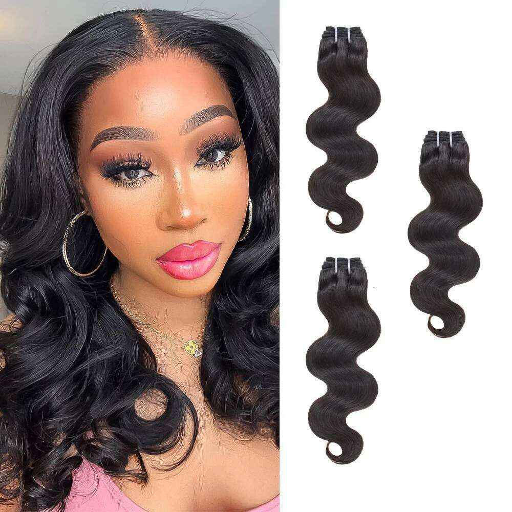 3PCS Natural Color 3 Human Hair Bundles 100% Unprocessed Body Wave