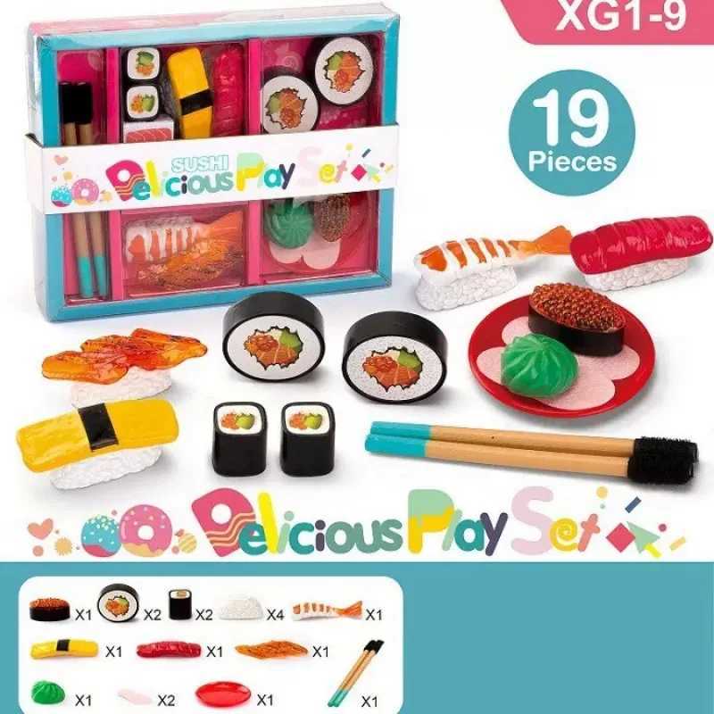 Childrens Simulation Japanese Sushi Pretend Kitchen Food Toys Pretend Play Food Mini Sushi Set Pretend Kitchen Toys For KidsXJ250609