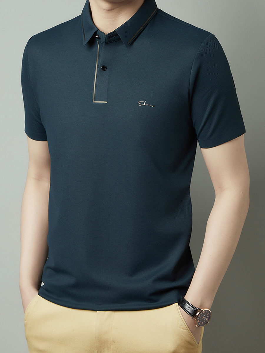 designer t shirt Summer Lapel Letter Embroidered Short Sleeve British polo shirt men clothes thin T-shirt top