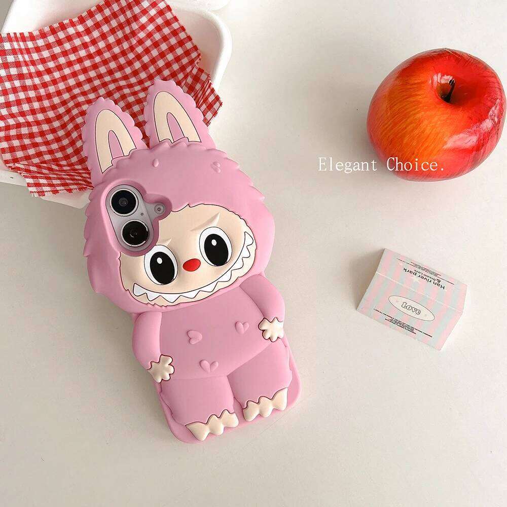 Kawaii Cartoon LaBuBu Monsters Case For iPhone 16 15 14 Plus 13 12 11 Pro Max Soft Silicone Cover
