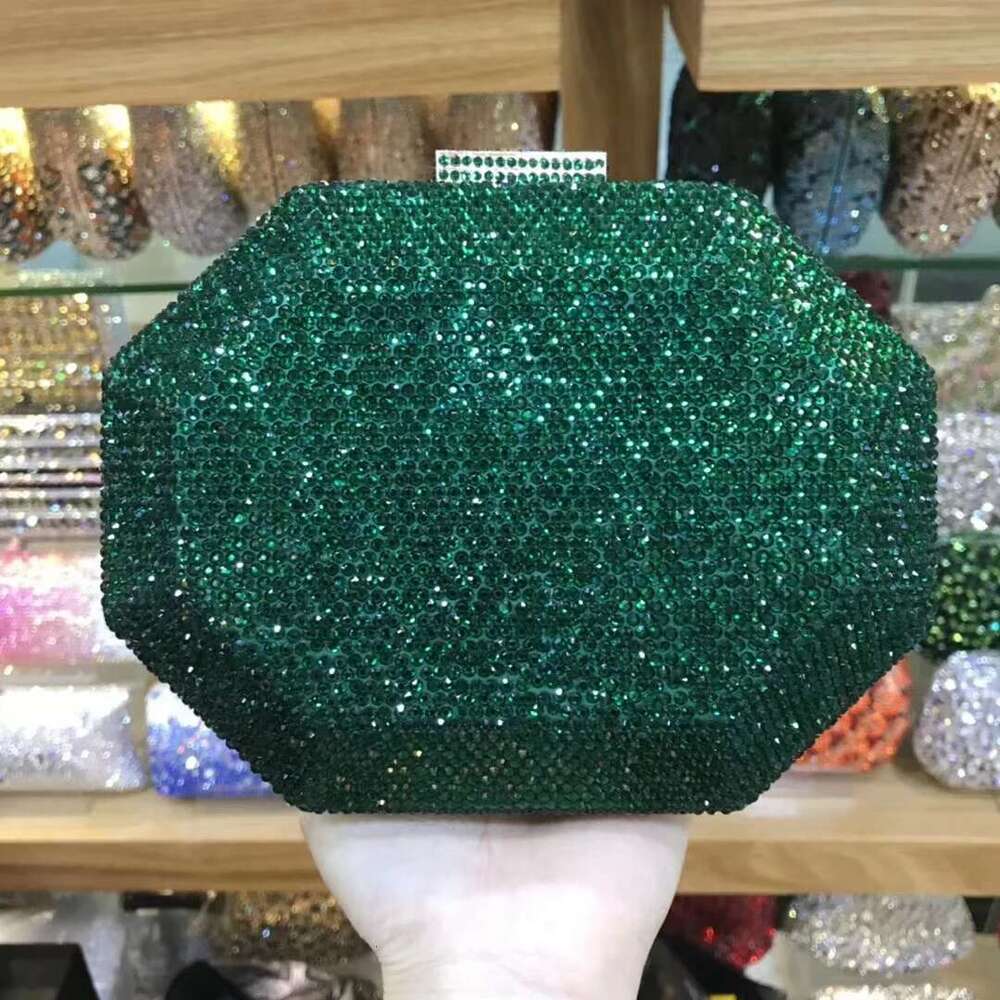 Women Navy Blue Crystal Clutch Purse Orange/Green/Gold Rhinestones Evening Wedding Handbags Bridal Dia Clutches Bags