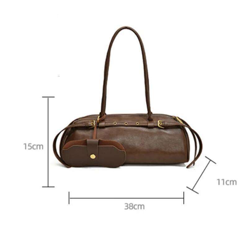 2025 New Retro Designer Purple Red Large Capacity Tote Autumn Women's Zipper Shoulder Bag Versatile Commuting Ladies Handbag