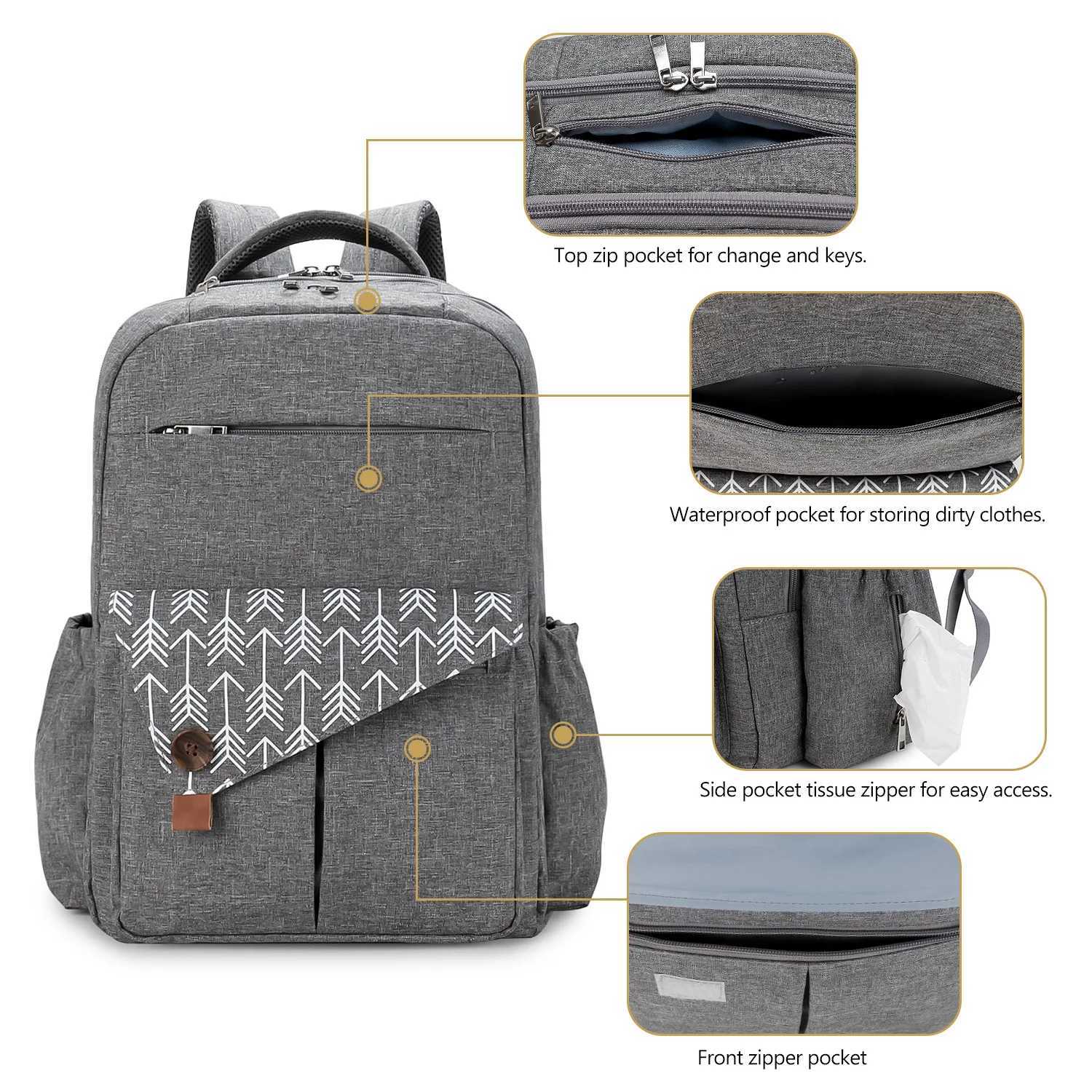 Diaper Bag BackpackBaby diaper bag multifunctional water-repellent travel backpack large diaper bag backpack y250609E6QD