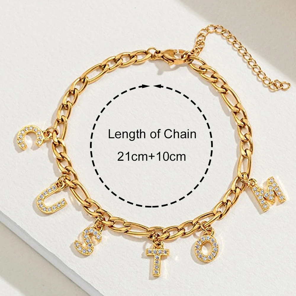 Custom Name Anklet for Women Stainless Steel Personalized Initial Anklet Summer Beach Leg Chain Ankle Bracelet Custom Jewelry 250606