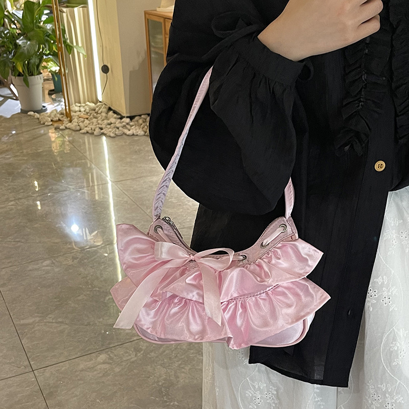 designer High-End Bowknot Cloud Bag for Women 2025 New Summer High-End Shoulder Bag Niche Pleated Underar