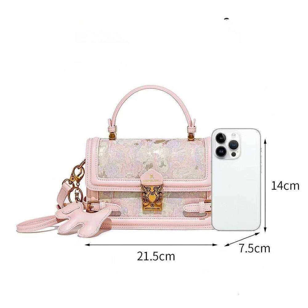 Cross-Border 2025 New Embroidered Hand-Held Square Niche Texture Women's One-Shoulder Crossbody Bag