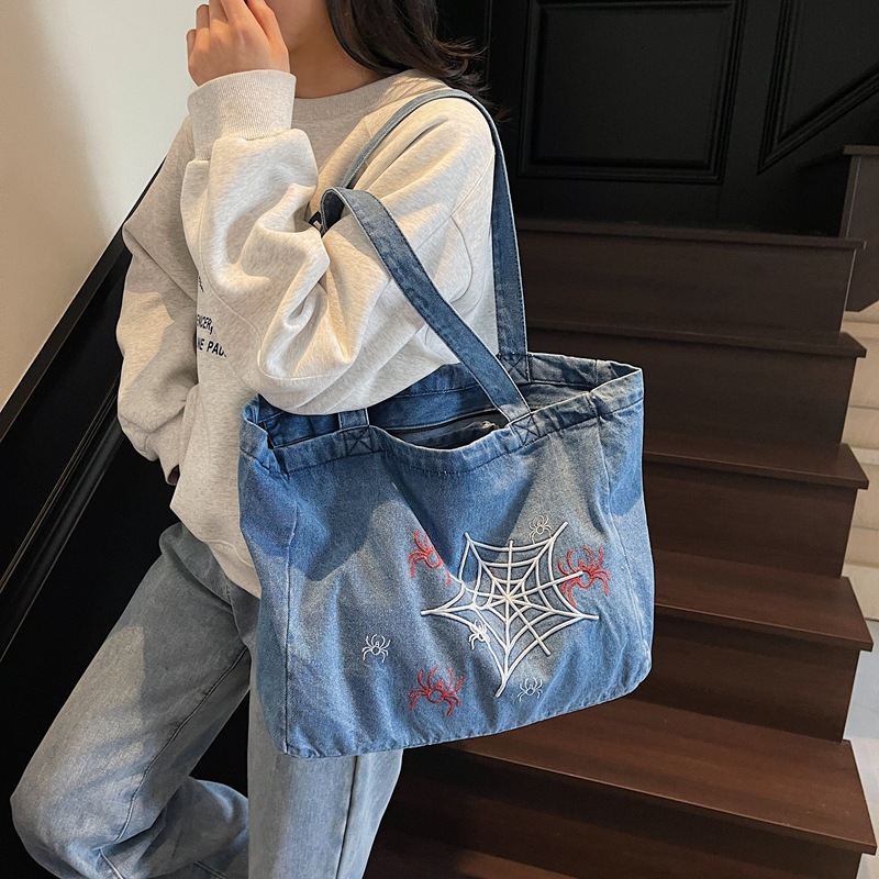 designer Summer New Trend Large Capacity Fashion Versatile Denim Casual Commuting Travel Handbag Crossbody Shoulder