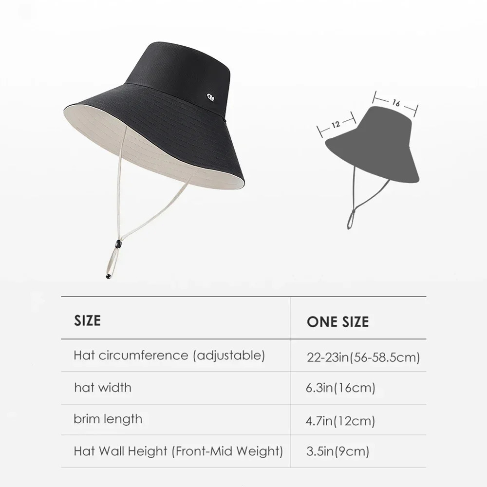 OhSunny Fisherman Hats for WomenWomnes Bucket Sunhat Double-Sided WearingUPF50 Large Brim Hiking Hats with Ponytail Hole 250606