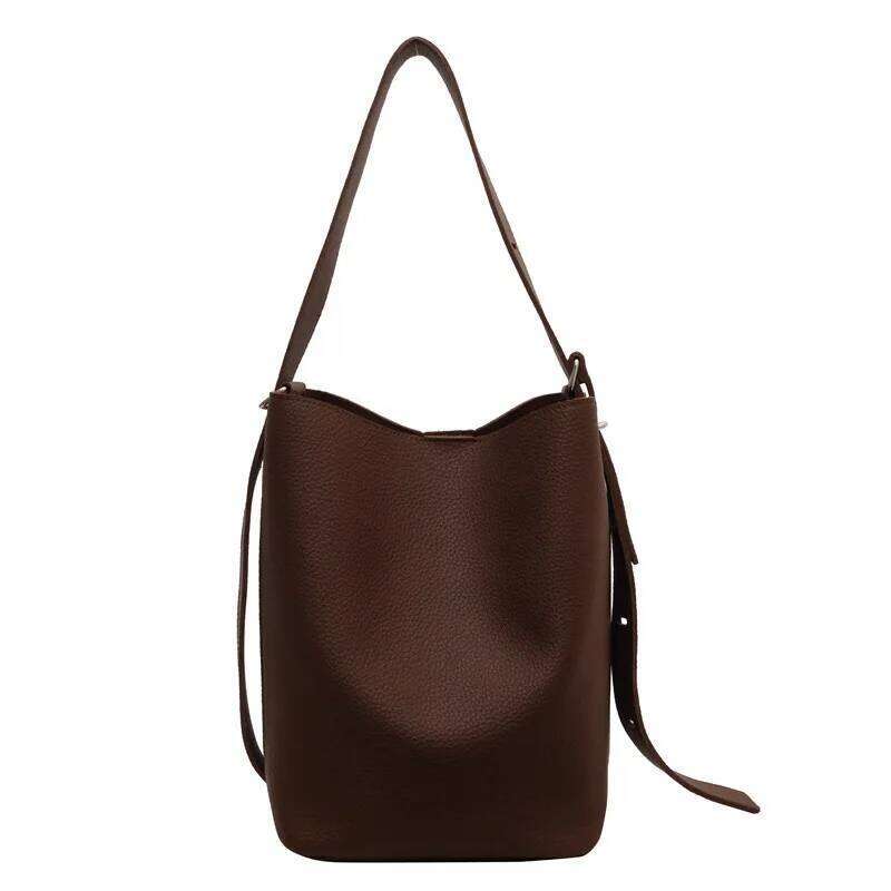 Designer Bag Luxury Bag Vintage Pu Leather Bucket Shoulder Bags For Women 2023 Designer Korean Fashion Female Handbags Large Capacity Underarm Bag