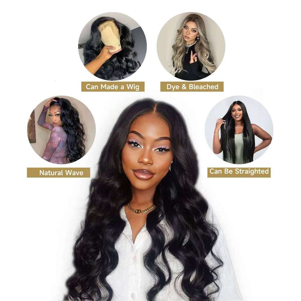 Body Wave Brazilian Weave Bundles 3 Bundle Deals Human Hair Extensions Natural Black
