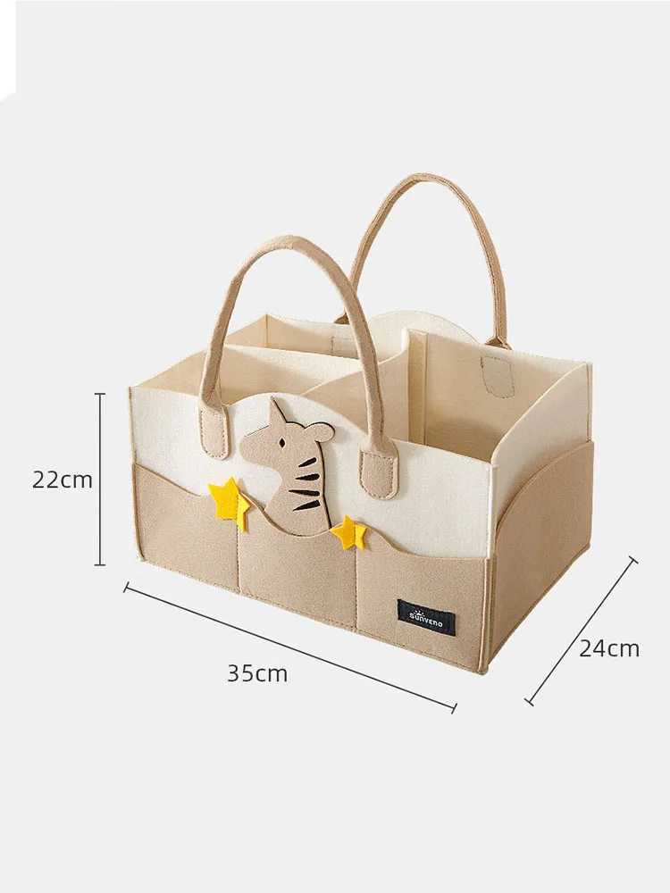 Felt Diaper Bag Baby Organizer Pockets handheld mummy bag mother and baby storage bag Nappies Organizer Portable Mom Tote Basket y250609TRF8