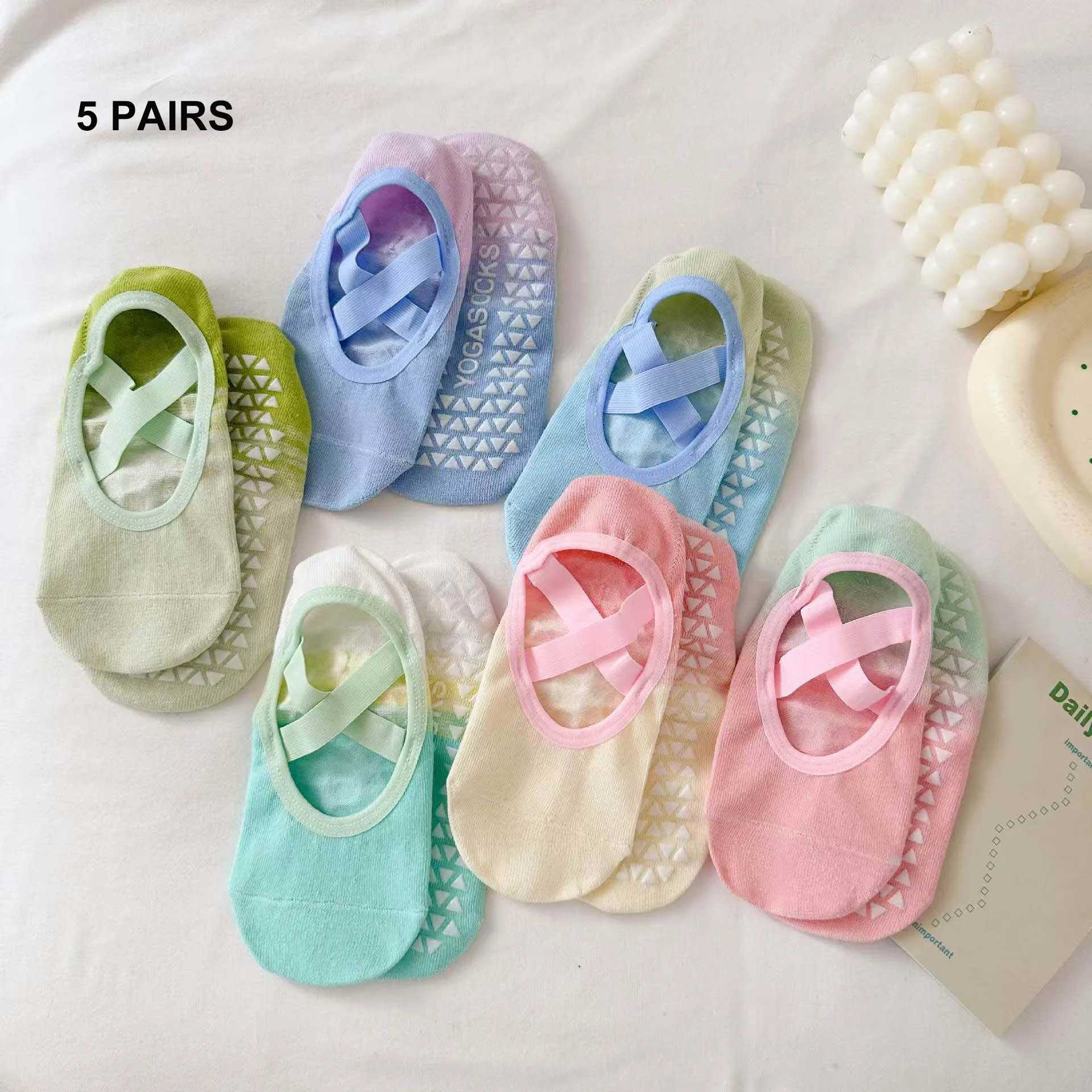 Professional Yoga Socks Women Gradient Silicone Non-slip Pilates Grip No-show Sock Breathable Bandage Sports Socks XJ250609