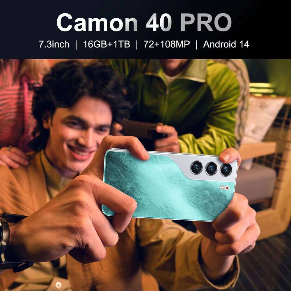 Hot-Selling Camon 40 Pro Original 16GB +1TB Mobile Phone 6800Mah Android 14 Large HD Gaming Custom Global 5G Smartphones