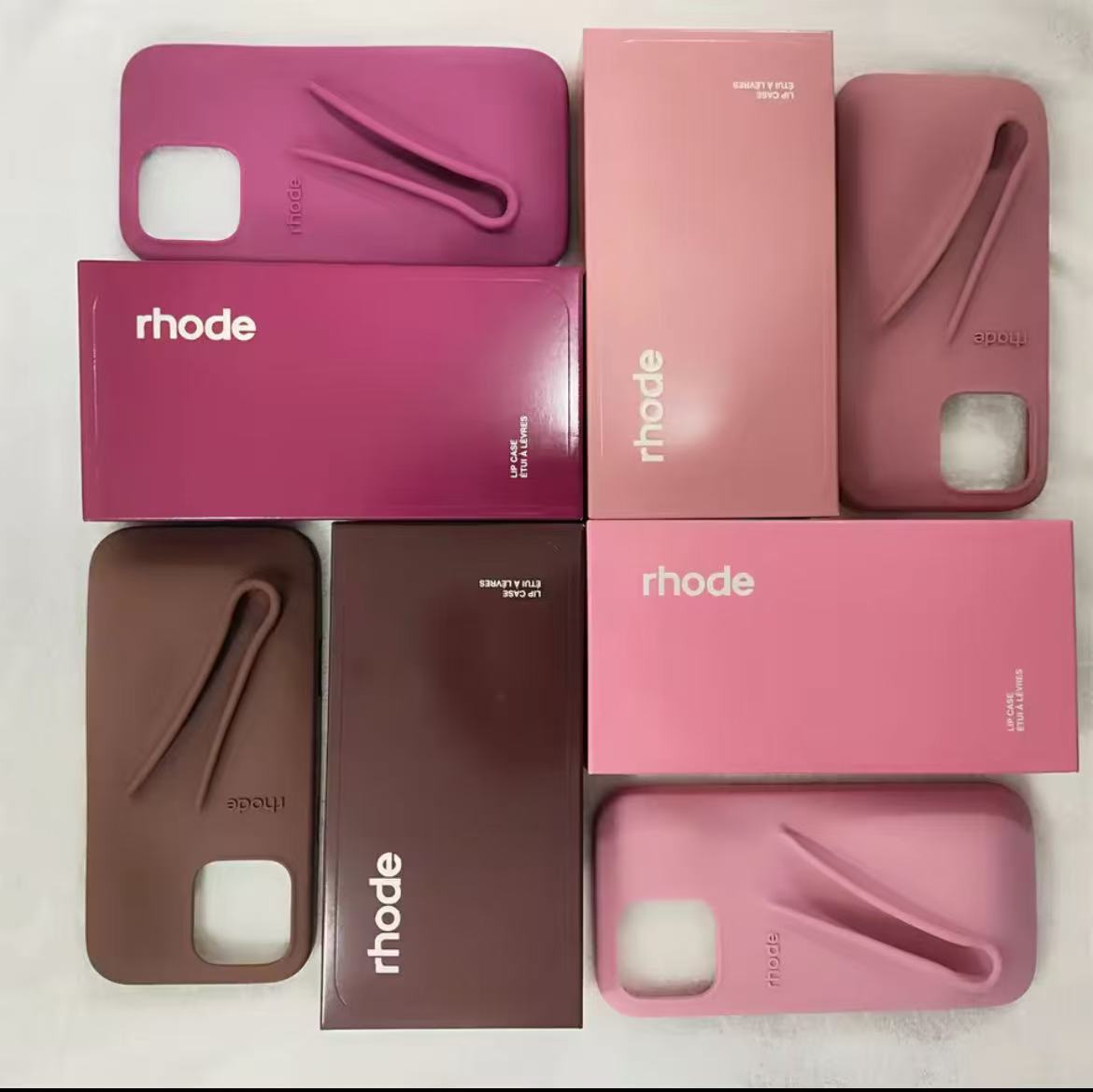 INS New Color Lipstick Silicone DIY Rhode Phone Case For iPhone 16 15 14 13 12 11 Pro Max Plus With Box Lip Gloss Holder Cover