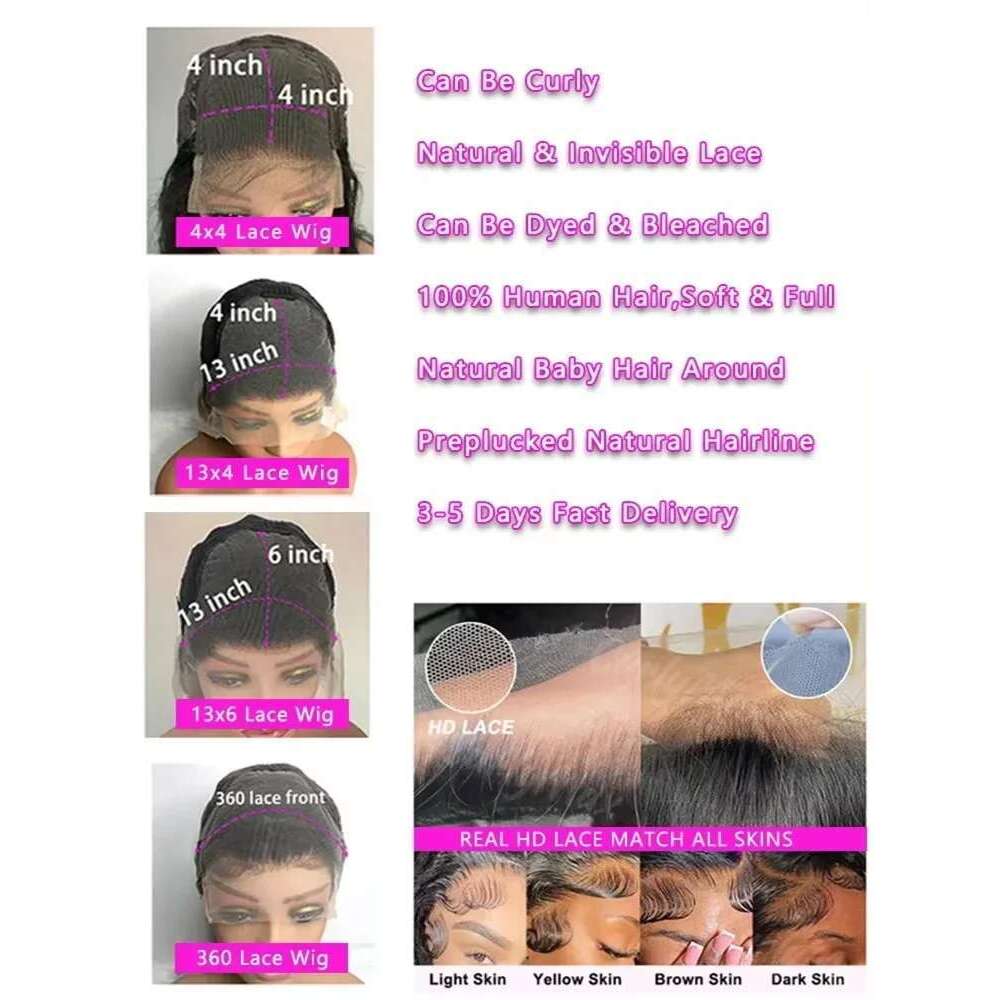 30 40 Inch 180 Density Frontal Wig For Black Women Brazilian Human Hair 13x6 Bone Straight HD Transparent Lace Front Wigs