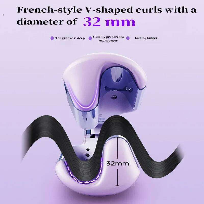 Iron Crimper Beach Waves Curling Wand Ionic Deep Waver Hair Curler Tool With 1.25 Inch/32mm 110-240V