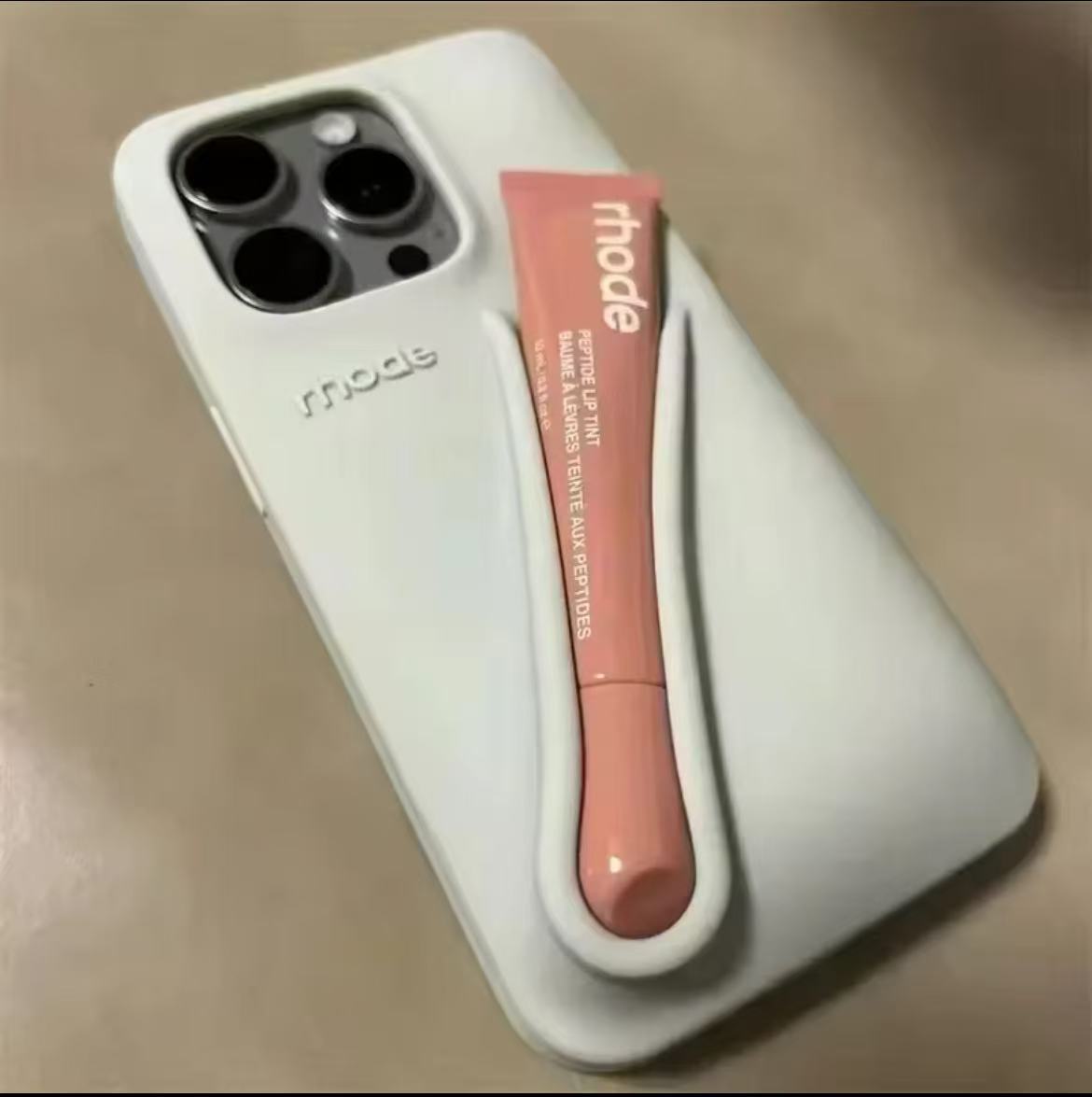 Rhode Color Lipstick Silicone Phone Case For iPhone 16 15 14 13 12 11 Pro Max Plus With Box Lip Gloss Holder Set Back Cover