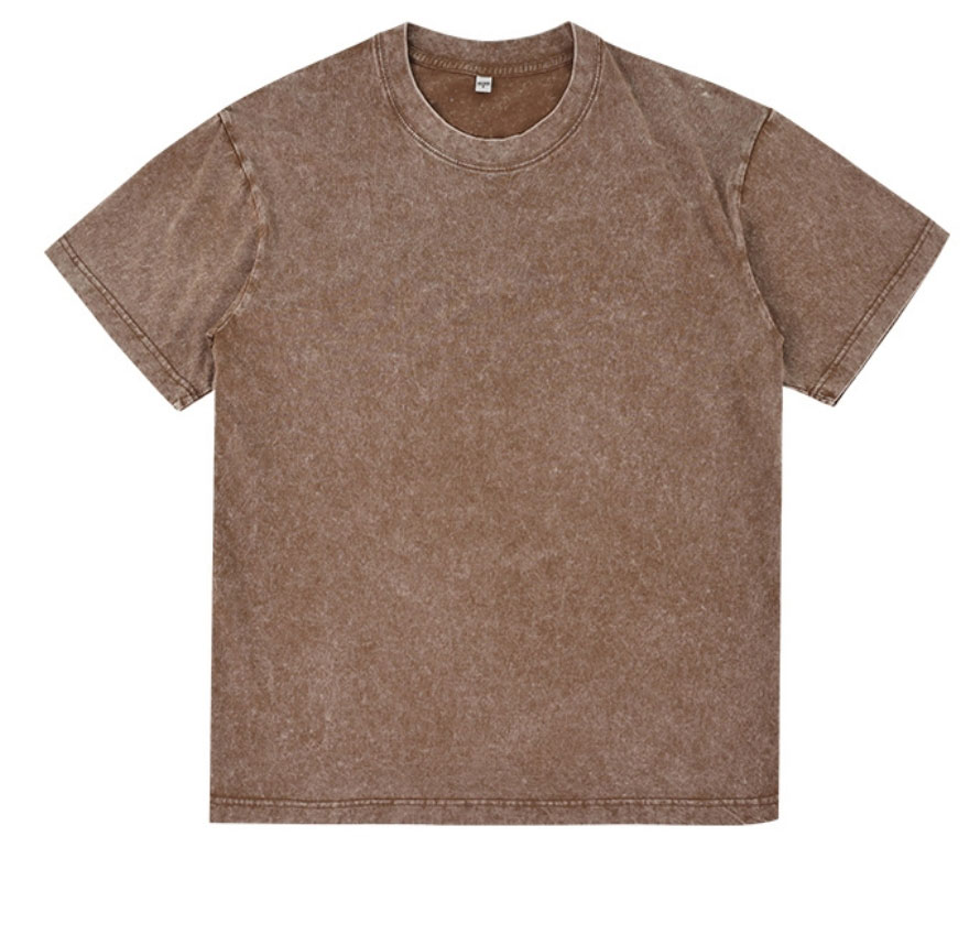 2025 new retro old wash t-shirt oversize cotton drop shoulder short sleeve