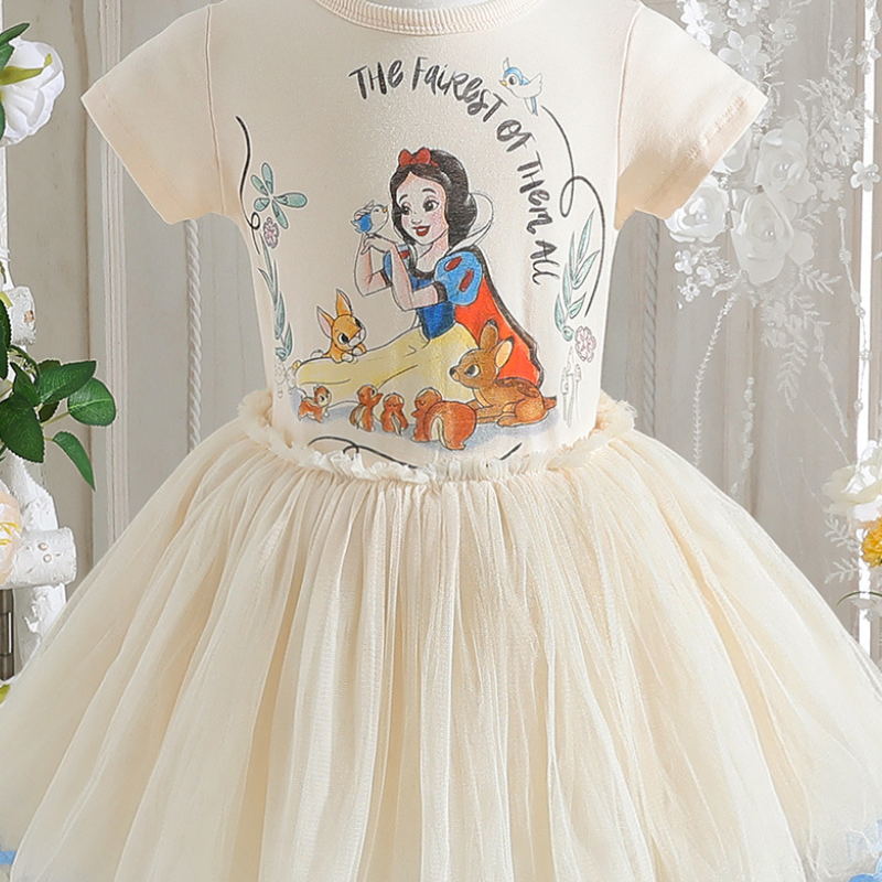 DISNEY girls designer clothes toddler designer clothes Little girl's dress princess dress summer outfit festive outfit comfortable and soft.