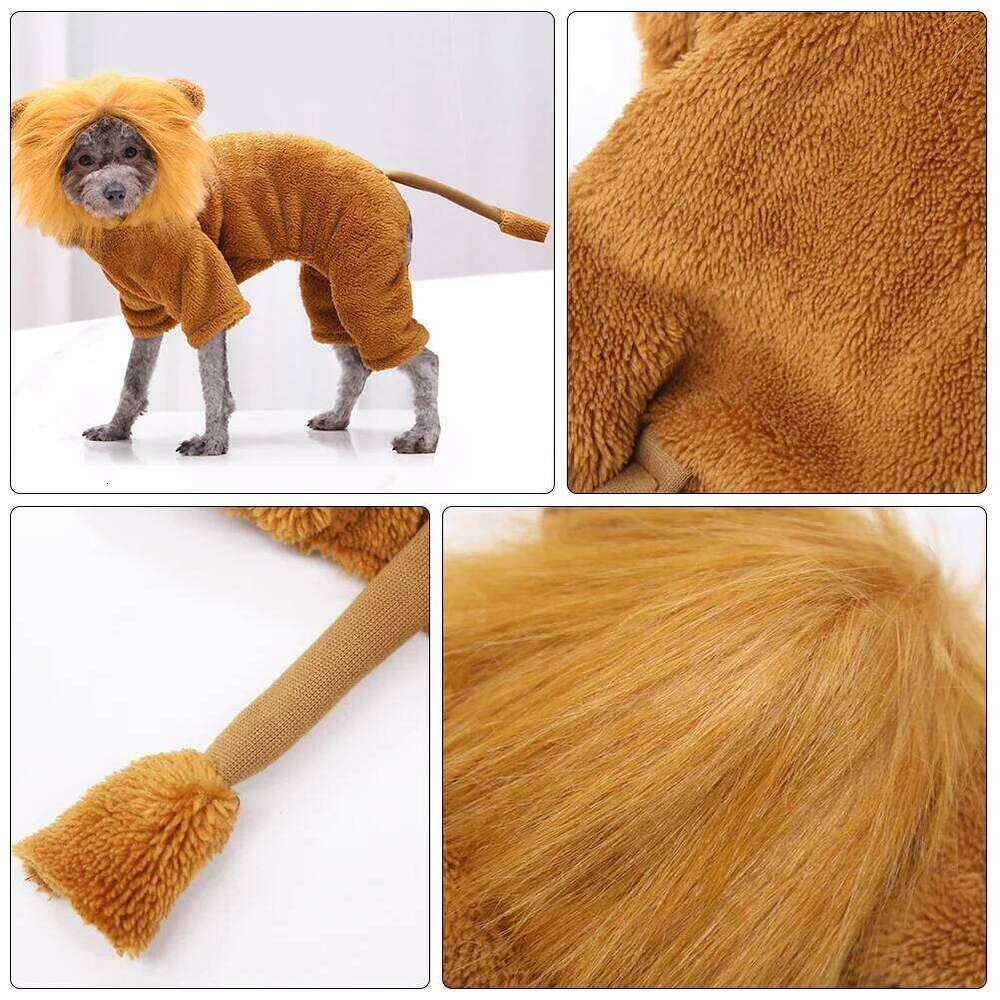 Lion Clothes Halloween Costume Dog Flannel Supplies Apparel Durable Practical Use Christmas Photo Pet Keeper