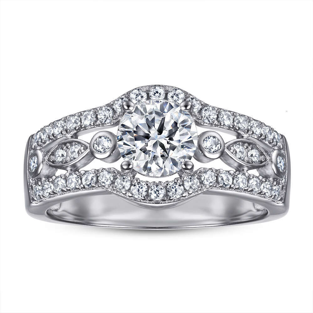 DHCollections Wedding Set Silver Zircon Row Diamond Ring Female Design Sense Niche Rings with Customized AI Creation Version