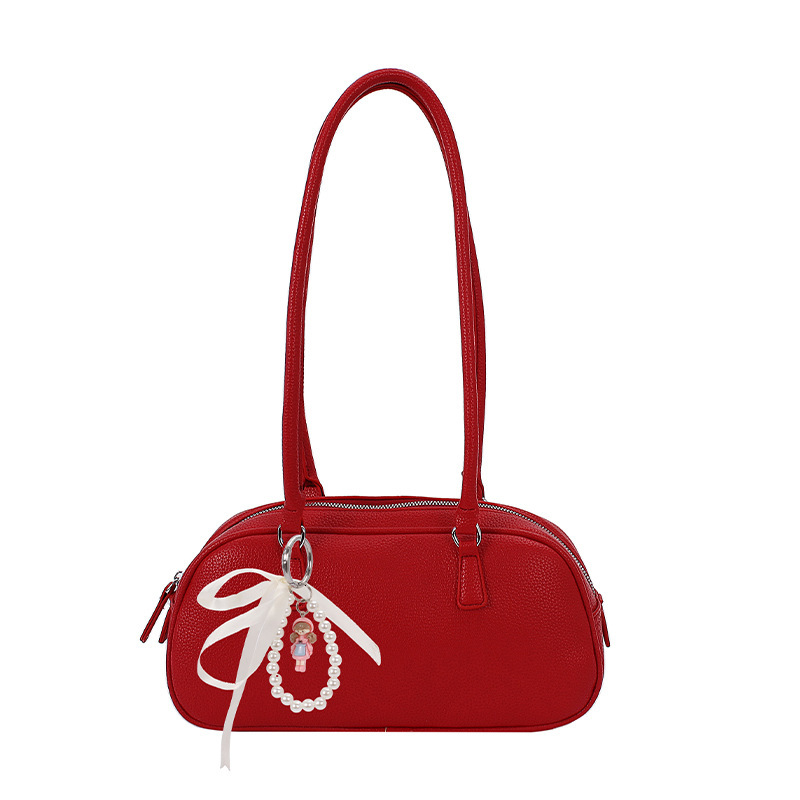 designer Korean Niche Sweet Bowknot Handbag for Women 2025 New Fashion Boston Shoulder Crossbody Underarm Bag