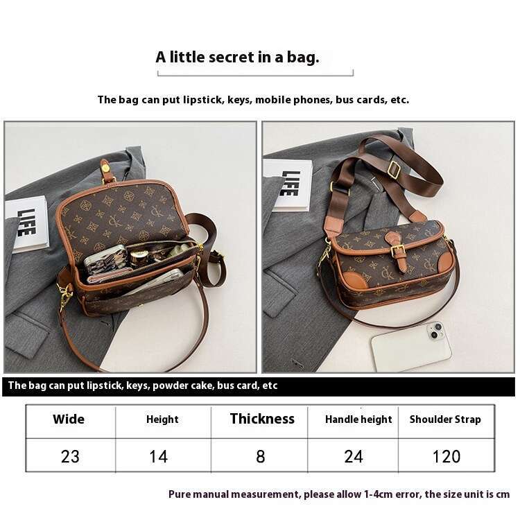 2025 New Luxury Small Square Printed Fashion Crossbody Large Capacity Commuter Shoulder Bag for Women