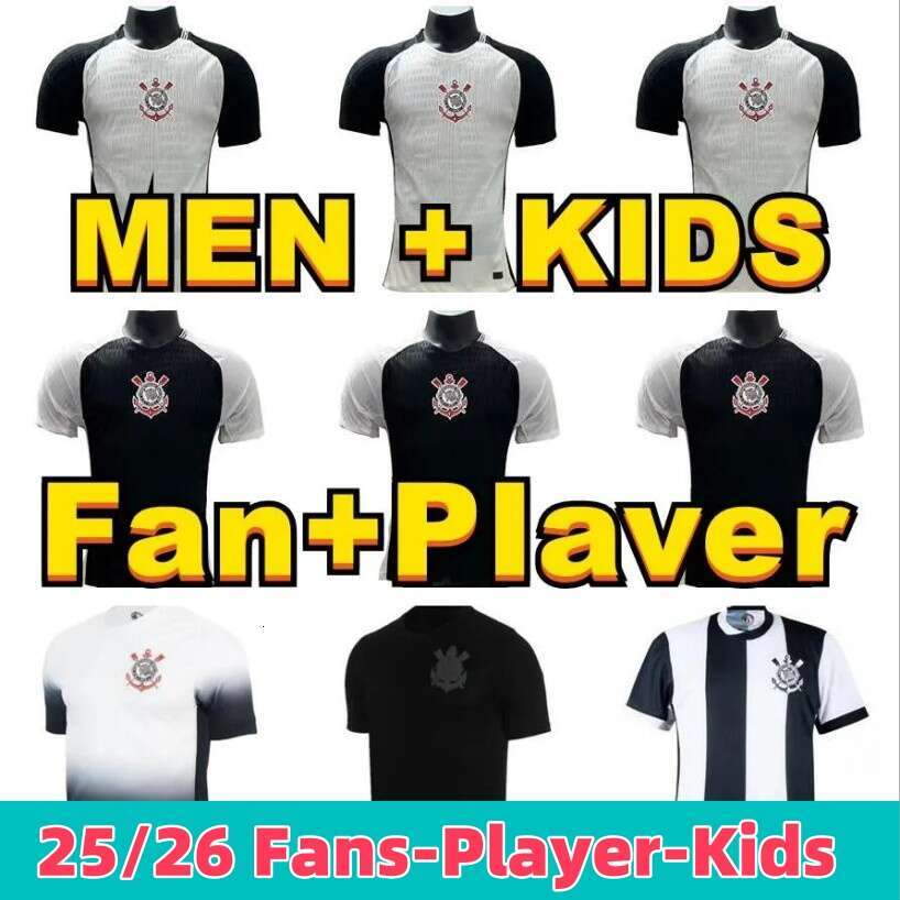 2025 2026 Corinthias Soccer Jersey 2025 2026 GIL R.AUGUSTO PAULINHO Football Shirt Mens YURI ALBERTO GUSTAVO FAGNER Uniform Kids kit women Jerseys