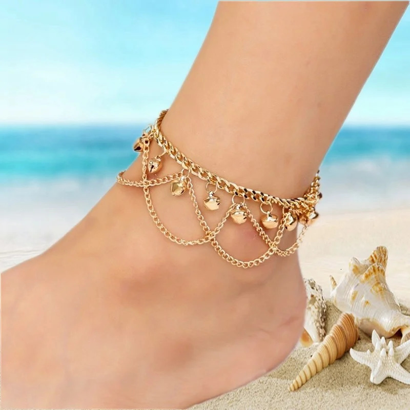 Fashion Beach Anklets For Women Bohemian Bells Tassel Bracelet On The Leg Foot Jewelry Holiday Accessories 250606