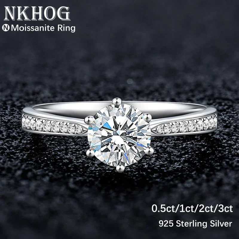 3 Carat Moissanite Rings For Women 925 Sterling Silver Classic 6 Claws Engagement Band Jewelry Romantic Wedding Ring y250730