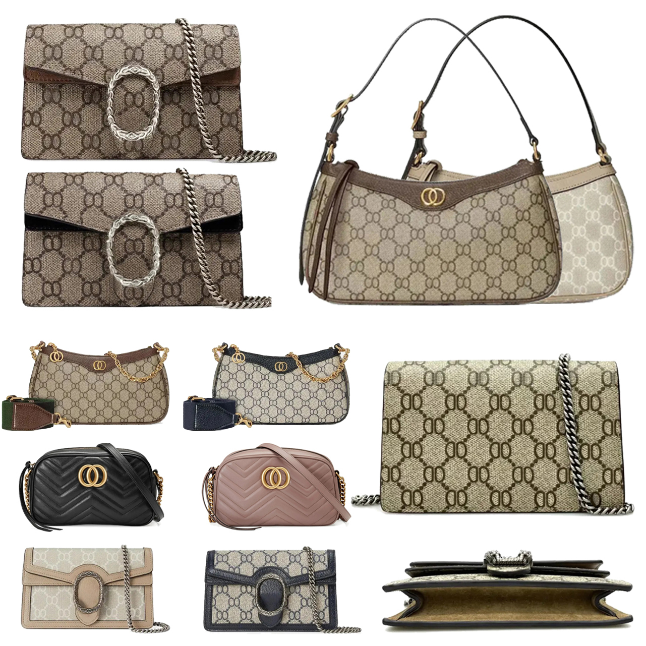 Designer Bag Fashion Luxury Bag High Quality Women's Shoulder Bag Classic Snake Wallet Chain Stitched Crossbody Fashion Leather Hobo Underarm Bag Mini Purse