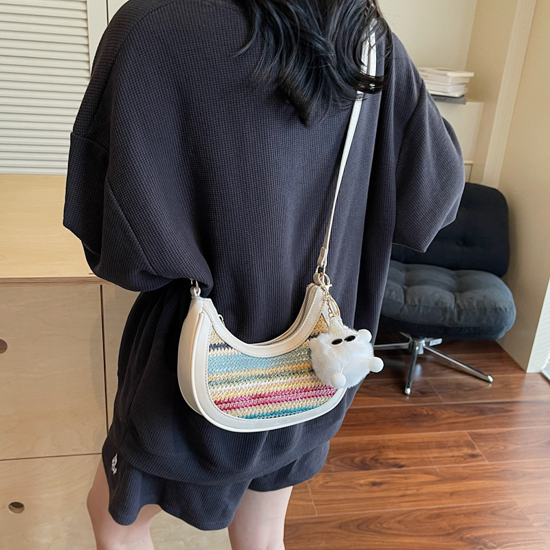 designer Niche Design French Style Straw Woven Underarm Commuter Bag for Women 2025 Summer New Fresh Fashion Single Shoulder Crossbody Bag