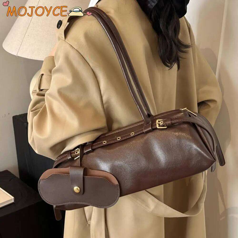 2024 Trend Women High-End Boston PU Leather Retro Bowling Bags Brand Designer Handbag Large Capacity Shoulder Bag