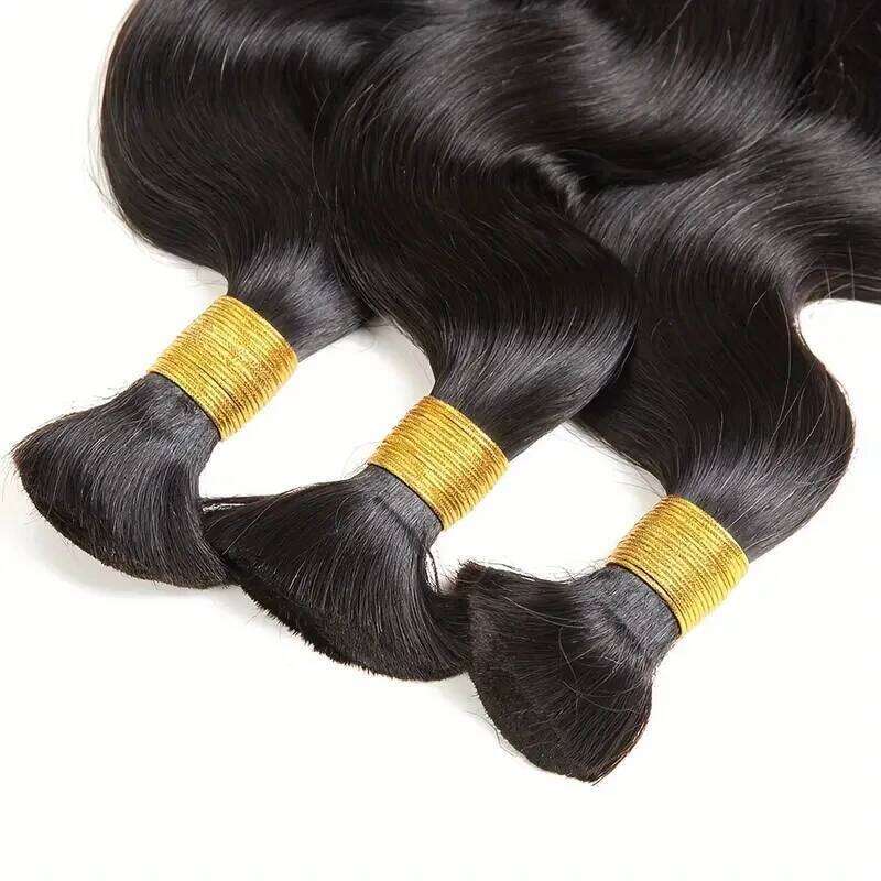 Body Wave Braiding Extensions Real Color 3/4 Bundles 100% Natural Human Raw Hair Bulk