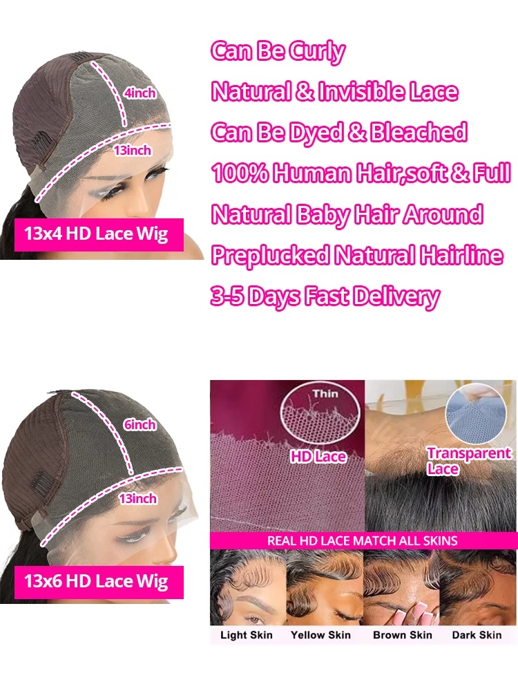 30 40Inch Curly Wigs 13x6 HD Transparent Lace Frontal Human Hair Deep Wave Frontal Wig 250% Density Raw Hair Brazilian For Women Synthetic