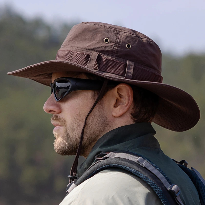 Xinbaoguan 100% Polyester 9232 Spring/Summer Breathable Big Eaves Sunshade and Sunscreen Fisherman Hat 250606