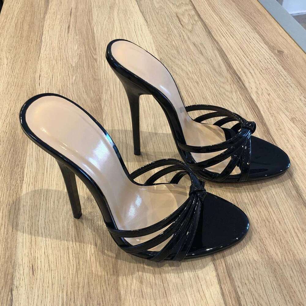 Summer Women's Mules High Heels Slippers 2025 Outdoor Designer Sandals Lady Black Red Party Shoes Female Large Size 45 48